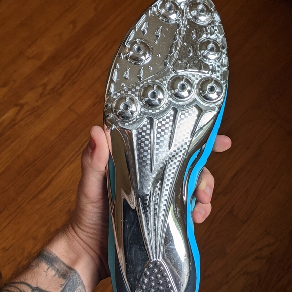 Nike Flywire Track Spikes Baby/Navy Blue Men's 10.5 Size Shoes - Picture 10 of 11